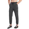 imageBROKIG Mens Joggers Lightweight Workout Pants Ankle Zip Gym Athletic Sports Running Sweatpants Men with PocketsDark Grey