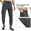 imageBROKIG Mens Joggers Lightweight Workout Pants Ankle Zip Gym Athletic Sports Running Sweatpants Men with PocketsDark Grey