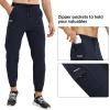 imageBROKIG Mens Joggers Lightweight Workout Pants Ankle Zip Gym Athletic Sports Running Sweatpants Men with PocketsNavy Blue