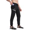 imageBROKIG Mens Joggers Tapered Athletic Pants Double Zipper Pockets Slim Fit Workout Sweat Pants Casual Gym Running BottomBlack