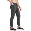 imageBROKIG Mens Joggers Tapered Athletic Pants Double Zipper Pockets Slim Fit Workout Sweat Pants Casual Gym Running BottomDark Grey