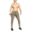 imageBROKIG Mens Lightweight Gym Jogger PantsMens Workout Sweatpants with Zip PocketBeige