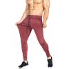 imageBROKIG Mens Lightweight Gym Jogger PantsMens Workout Sweatpants with Zip PocketBurgundy