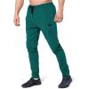 imageBROKIG Mens Zip Joggers Pants  Casual Gym Workout Track Pants Comfortable Slim Fit Tapered Sweatpants with Pockets2 Pack Blackdark Green