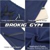 imageBROKIG Mens Zip Joggers Pants  Casual Gym Workout Track Pants Comfortable Slim Fit Tapered Sweatpants with Pockets2 Pack Blacknavy