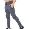 imageBROKIG Mens Zip Joggers Pants  Casual Gym Workout Track Pants Comfortable Slim Fit Tapered Sweatpants with Pockets2 Pack Blackshadow Grey