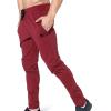 imageBROKIG Mens Zip Joggers Pants  Casual Gym Workout Track Pants Comfortable Slim Fit Tapered Sweatpants with PocketsBurgundy