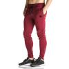 imageBROKIG Mens Zip Joggers Pants  Casual Gym Workout Track Pants Comfortable Slim Fit Tapered Sweatpants with PocketsBurgundy