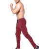 imageBROKIG Mens Zip Joggers Pants  Casual Gym Workout Track Pants Comfortable Slim Fit Tapered Sweatpants with PocketsBurgundy