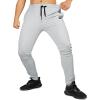 imageBROKIG Mens Zip Joggers Pants  Casual Gym Workout Track Pants Comfortable Slim Fit Tapered Sweatpants with PocketsHeather Grey