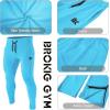 imageBROKIG Mens Zip Joggers Pants  Casual Gym Workout Track Pants Comfortable Slim Fit Tapered Sweatpants with PocketsLight Blue