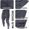 imageBROKIG Mens Zip Joggers Pants  Casual Gym Workout Track Pants Comfortable Slim Fit Tapered Sweatpants with PocketsShadow Grey