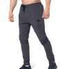 imageBROKIG Mens Zip Joggers Pants  Casual Gym Workout Track Pants Comfortable Slim Fit Tapered Sweatpants with PocketsShadow Grey