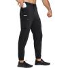 imageBROKIG Mens Joggers Lightweight Workout Pants Ankle Zip Gym Athletic Sports Running Sweatpants Men with PocketsBlack