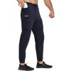 imageBROKIG Mens Joggers Lightweight Workout Pants Ankle Zip Gym Athletic Sports Running Sweatpants Men with PocketsNavy Blue