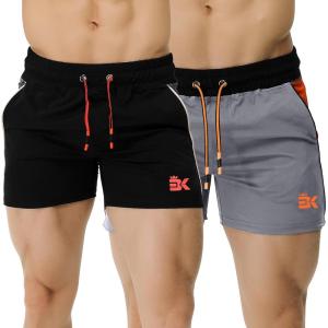 imageBROKIG Mens 5quot Gym Bodybuilding Shorts Running Workout Lightweight Shorts Elastic Waistband with PocketsBlackgray