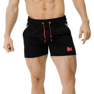 imageBROKIG Mens 5quot Gym Bodybuilding Shorts Running Workout Lightweight Shorts Elastic Waistband with PocketsClassic Black