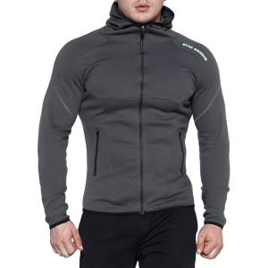 imageBROKIG Mens FullZip Athletic HoodiesWorkout Training Sport Muscle SweatshirtGrey