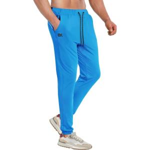 imageBROKIG Mens Hidzip Gym Joggers Pants Lightweight Tapered Athletic Workout Sweatpants Men with Zipper Pocket Jogging SportBlue
