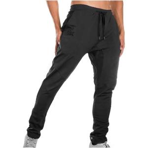 imageBROKIG Mens Jogger Sport Pants Casual Zipper Gym Workout Sweatpants PocketsBlack