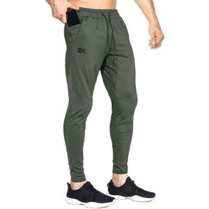 imageBROKIG Mens Lightweight Gym Jogger PantsMens Workout Sweatpants with Zip PocketArmy Green