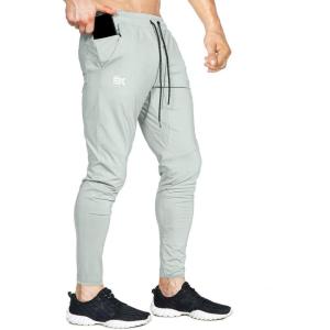 imageBROKIG Mens Lightweight Gym Jogger PantsMens Workout Sweatpants with Zip PocketLight Gray