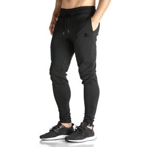 imageBROKIG Mens Zip Joggers Pants  Casual Gym Workout Track Pants Comfortable Slim Fit Tapered Sweatpants with PocketsBlack