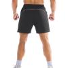 imageBROKIG Mens 2 Pack Drylite Bodybuilding Gym Shorts with Pockets Quick Dry Stretch Workout Shorts MenBlackLight Grey