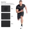 imageBROKIG Mens 49oz Cooling Gym Workout ShirtsBodybuilding Athletic Running Shirt Casual Crew Neck Fitted Short SleeveBlack