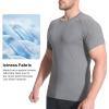 imageBROKIG Mens 49oz Cooling Gym Workout ShirtsBodybuilding Athletic Running Shirt Casual Crew Neck Fitted Short SleeveDark Grey