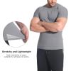 imageBROKIG Mens 49oz Cooling Gym Workout ShirtsBodybuilding Athletic Running Shirt Casual Crew Neck Fitted Short SleeveDark Grey