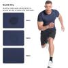 imageBROKIG Mens 49oz Cooling Gym Workout ShirtsBodybuilding Athletic Running Shirt Casual Crew Neck Fitted Short SleeveNavy