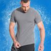 imageBROKIG Mens 49oz Cooling Gym Workout ShirtsBodybuilding Athletic Running Shirt Casual Crew Neck Fitted Short SleeveNavy