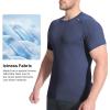 imageBROKIG Mens 49oz Cooling Gym Workout ShirtsBodybuilding Athletic Running Shirt Casual Crew Neck Fitted Short SleeveNavy