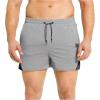 imageBROKIG Mens 4quot Fitted Gym Workout Shorts Breathable Quick Dry Lifting Athletic Running Shorts with Pockets Comfy CasualBlackdark Grey