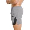 imageBROKIG Mens 4quot Fitted Gym Workout Shorts Breathable Quick Dry Lifting Athletic Running Shorts with Pockets Comfy CasualBlackdark Grey