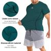 imageBROKIG Mens DiamondGrid Workout Gym ShirtBreathable Short Sleeve Muscle TeeQuick Dry Crewneck Top for BodybuildingBlackdark Green