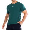 imageBROKIG Mens DiamondGrid Workout Gym ShirtBreathable Short Sleeve Muscle TeeQuick Dry Crewneck Top for BodybuildingBlackdark Green