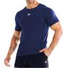 imageBROKIG Mens DiamondGrid Workout Gym ShirtBreathable Short Sleeve Muscle TeeQuick Dry Crewneck Top for BodybuildingBlacknavy