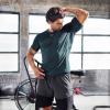 imageBROKIG Mens DiamondGrid Workout Gym ShirtBreathable Short Sleeve Muscle TeeQuick Dry Crewneck Top for BodybuildingLight Greynavy