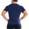 imageBROKIG Mens DiamondGrid Workout Gym ShirtBreathable Short Sleeve Muscle TeeQuick Dry Crewneck Top for BodybuildingLight Greynavy