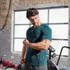 imageBROKIG Mens DiamondGrid Workout Gym ShirtBreathable Short Sleeve Muscle TeeQuick Dry Crewneck Top for BodybuildingLight Greynavy