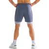 imageBROKIG Mens DualLayer Gym Shorts Lightweight Quick Dry Running Bodybuilding 7 Fitted Workout Short LinedZip PocketAiry Blue
