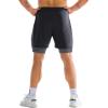 imageBROKIG Mens DualLayer Gym Shorts Lightweight Quick Dry Running Bodybuilding 7 Fitted Workout Short LinedZip PocketBlack