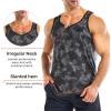 imageBROKIG Mens Irregular Gym Tank Tops 3 Pack Lightweight Quick Dry Running Sleeveless Shirts Bodybuilding TeeCamo BlackCamo GreyCamo Green