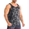 imageBROKIG Mens Irregular Gym Tank Tops 3 Pack Lightweight Quick Dry Running Sleeveless Shirts Bodybuilding TeeCamo BlackCamo GreyCamo Green