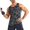 imageBROKIG Mens Irregular Gym Tank Tops 3 Pack Lightweight Quick Dry Running Sleeveless Shirts Bodybuilding TeeCamo BlackCamo GreyCamo Green