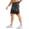 imageBROKIG Mens Linerless Athletic Shorts Quick Dry 8quot Lightweight Workout Running Shorts Men with Zipper PocketsDark Grey