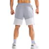 imageBROKIG Mens Linerless Athletic Shorts Quick Dry 8quot Lightweight Workout Running Shorts Men with Zipper PocketsLight Grey