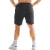 imageBROKIG Mens Zipslim Workout Athletic Shorts 7quot Gym Running Training Sports Bodybuilding Shorts for Men with Zip PocketsBlack